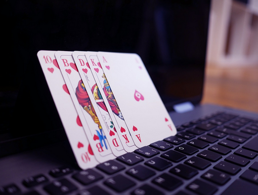 cards on a laptop